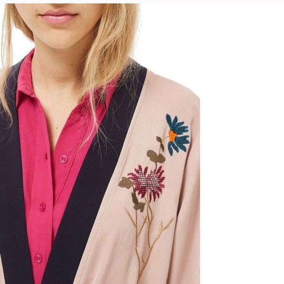 NWT TopShop Embroidered Tiger Duster Coat Jacket - Picture 3 of 8